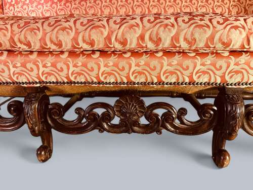 LOUIS XIV STYLE SOFA IN WALNUT C1890