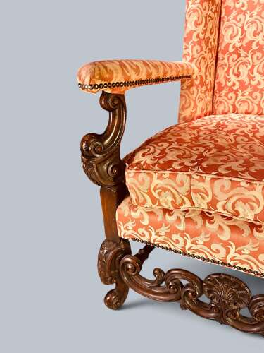 LOUIS XIV STYLE SOFA IN WALNUT C1890