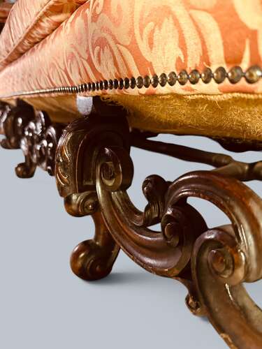 LOUIS XIV STYLE SOFA IN WALNUT C1890