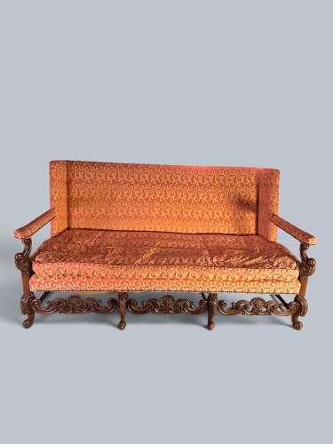 LOUIS XIV STYLE SOFA IN WALNUT C1890