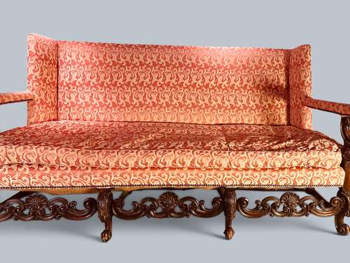 LOUIS XIV STYLE SOFA IN WALNUT C1890