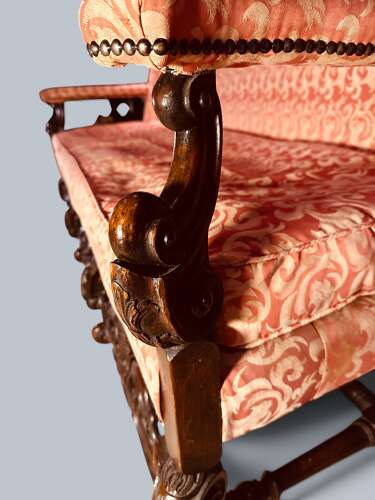 LOUIS XIV STYLE SOFA IN WALNUT C1890