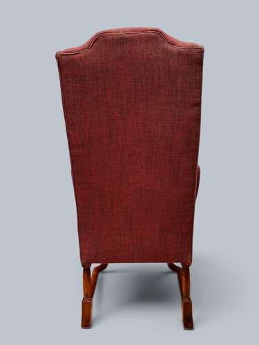 WING CHAIR, QUEEN ANNE STYLE, WALNUT & BEECH FRAME, C1920